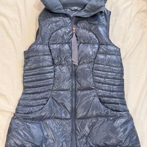 Lululemon Athletica Shiny Blue/Gray Quilted Vest